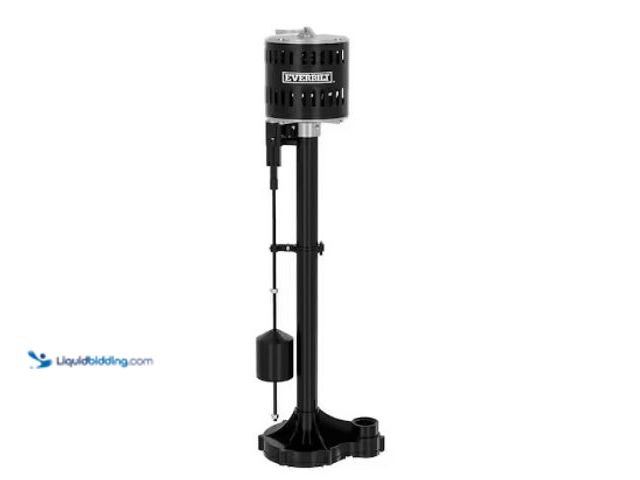 Lot 49-2022806 - Everbilt 1/3 HP Plastic Pedestal Sump Pump, Model # SPL03303, MSRP $89.00, Slightly used, Powers on....