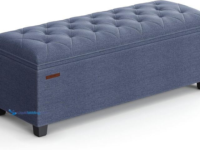 Lot 49-3531489 - SONGMICS Storage Ottoman Bench, Foot Rest with Legs, 15.7 x 43.3 x 15.7 Inches, End of Bed Bench, St...