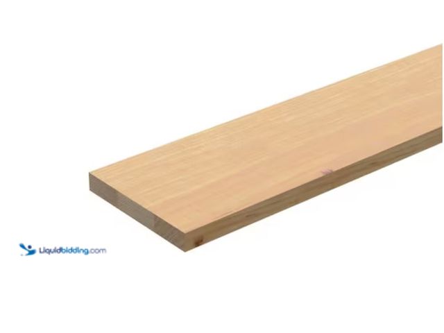 Lot 49-1623881 - Lot of (5) EVERMARK Stair Parts 48 in. x 7-1/2 in. x 3/4 in. Unfinished Pine Stair Riser, Model # 80...