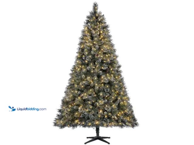 Lot 49-1543465 - 7.5 ft Sparkling Amelia Pine LED Pre-Lit Artificial Christmas Tree with Warm White Lights. Model #10...