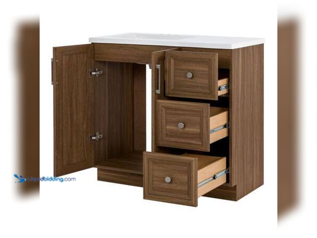 Lot 49-5554117 - Glacier Bay Bannon 37 in. Single Sink Nocera Freestanding Bath Vanity Model # HDW080036P2-NR Unused ...