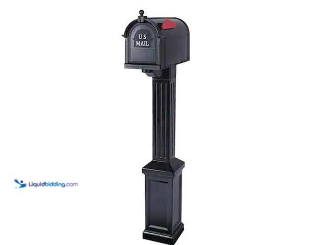 Lot 49-3614403 - Postal PRO Craftsman Mailbox and Post Kit, Black, Model # PP3400BLM, Unused.  Ref#SB0720