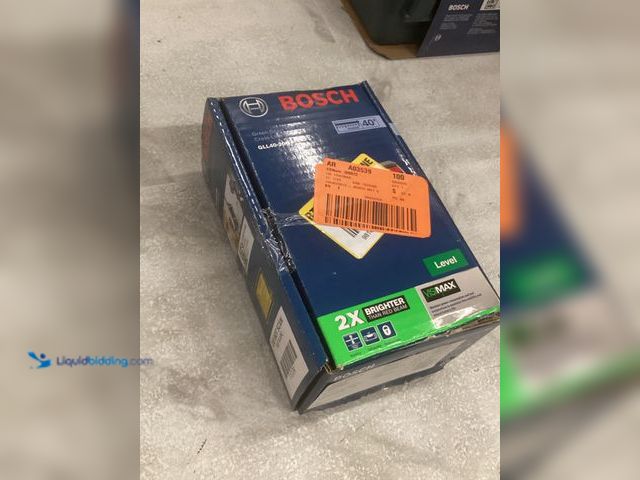 Lot 49-3539261 - Bosch 40-ft Green Self-Leveling Cross-line Laser Level. Model #GLL40-20G. Unused