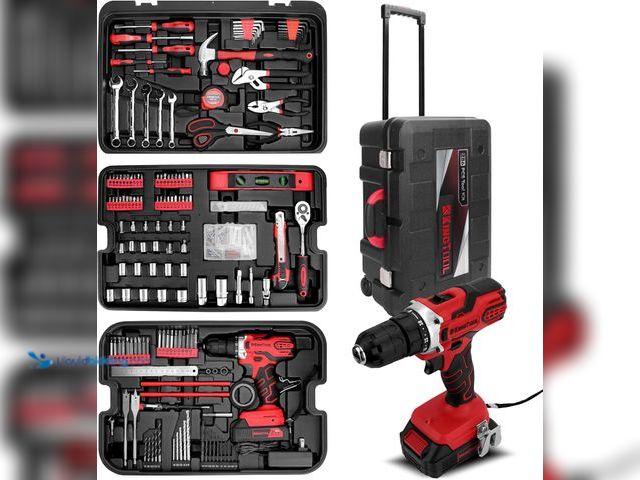 Lot 49-5410741 - KINGTOOL Home Tool Set Kit - 286 PCS Home Auto Repair Tool Kit with Rolling Tool Box, Mechanic Tool ...