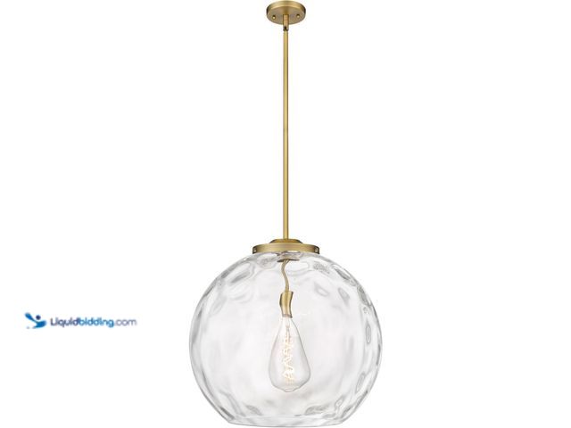 Lot 49-3515655 - Ballston Athens Water Glass 1 Light 18 inch Brushed Brass Pendant Ceiling Light Unused