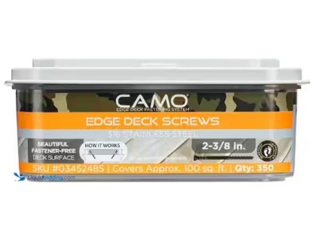 Lot 49-2022934 - CAMO 2-3/8 in. Stainless Steel Exterior Decking Screw - Edge Hidden Deck Fasteners (350-Count), Mode...