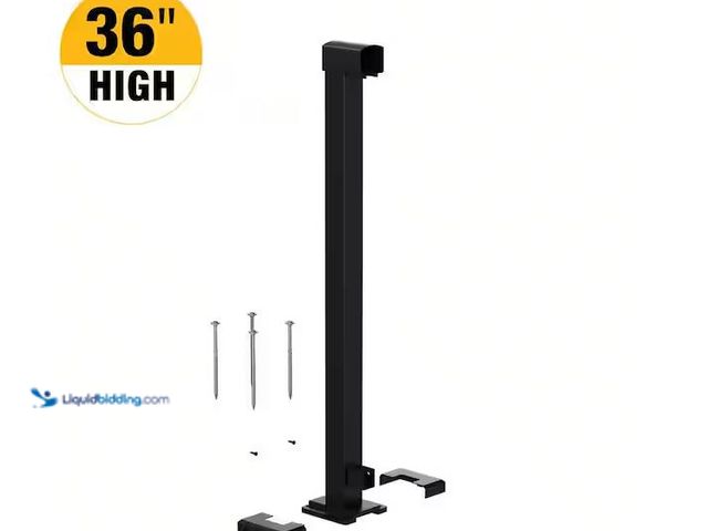 Lot 49-5545562 - PEAK Aluminum Railing
36 in. H x 4-11/16 in. W Matte Black Aluminum Deck Railing End Post Kit, Unus...