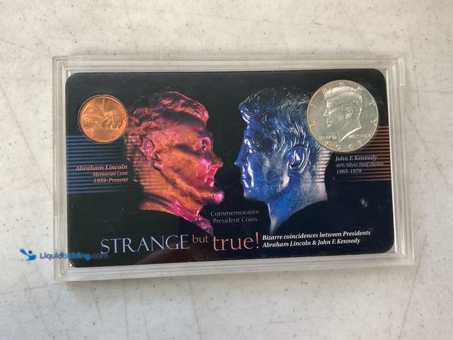 Lot 49-1505741 - STRANGE BUT TRUE LINCOLN AND KENNEDY COIN SET WITH BIZARRE COINCIDENCES BETWEEN THE PRESIDENTS. #COI...