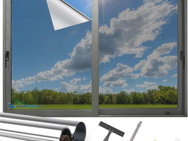 Lot 49-5487318 - Kromapolis One Way Window Privacy Film Reflective Mirror Home Window Tint, Daytime Privacy Heat Cont...