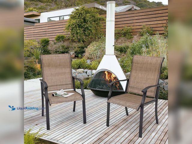 Lot 49-5409438 - Nuu Garden
Black Steel Frame Brown Textilene Outdoor Dining Chairs (2-Pieces)
New