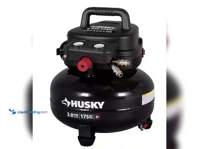 Lot 49-5450640 - Husky
6 Gal. 175 PSI Electric Oil-Free High Performance Jobsite Pancake Air Compressor with Dual Ga...