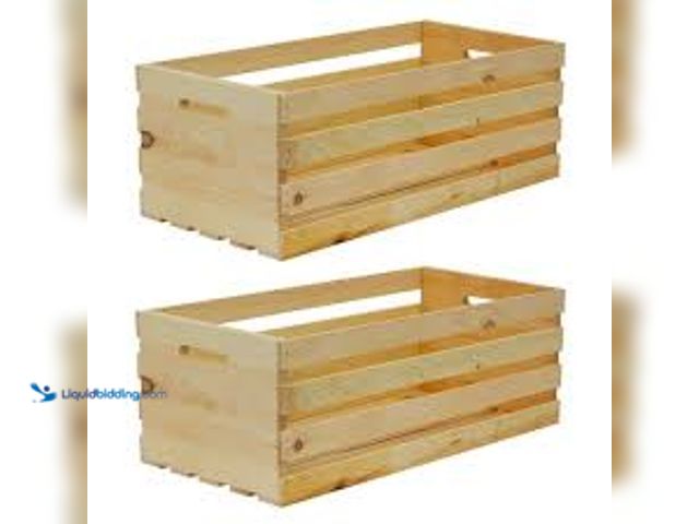 Lot 49-5488432 - Crates & Pallet 27 in. x 12.5 in. x 9.5 in. X-Large Wood Crate (2- Pack). Model # 94646. Unused