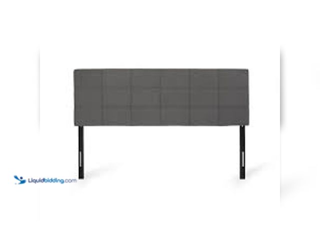 Lot 49-5483777 - Harper & Bright Designs Charcoal Gray California King Size Square Stitched Design Linen Upholstered ...