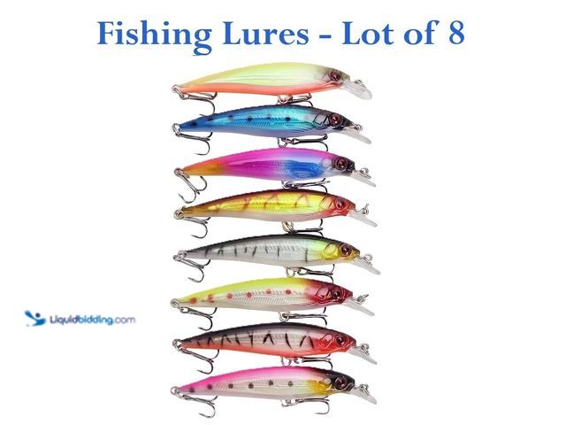 Lot 49-1616230 - Lot of 8 Crankbait Fishing Lures 3.54" 6.6g - NEW - The set includes a variety of colorful and reali...