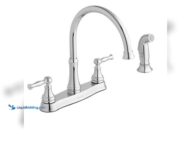 Lot 49-5543888 - Glacier bay fairway 2-handle standard kitchen faucet with side sprayer, Model #HD675681101, unused, ...