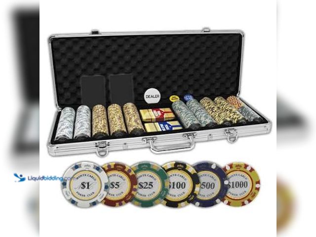 Lot 49-5541966 - DA VINCI Professional Set of 500 11.5 Gram Casino Del Sol Poker Chips with Denominations, 2 Decks of...
