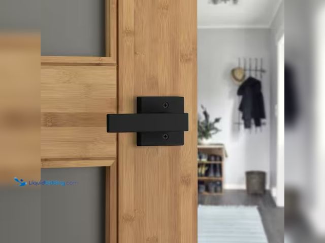 Lot 49-1578160 - Lot of (4) Kwikset Singapore Matte Black Reversible Square Straight Half Dummy Door Handle, Model # ...