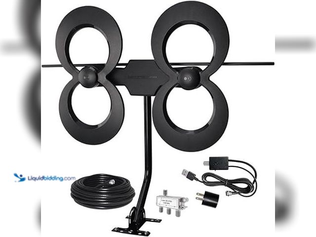 Lot 49-3600271 - Antennas Direct Clear Stream 4MAX Complete TV Antenna, Indoor Outdoor, UHF VHF, Multi-Directional, 7...