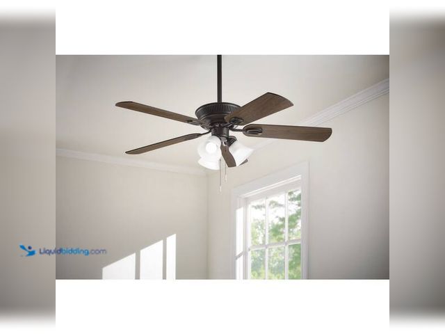 Lot 49-5454348 - Glendale III 52 in. LED Indoor Matte Black Ceiling Fan with Light and Pull Chains Model # AK338-MBK ...