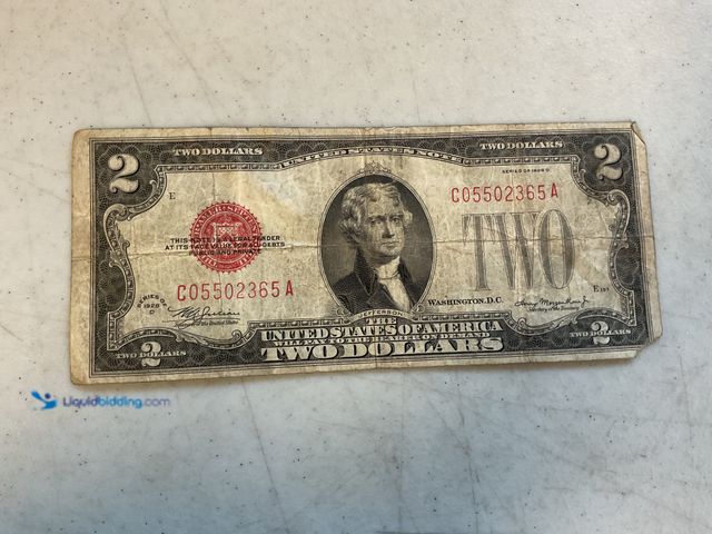 Lot 49-1505427 - 1928 O LARGE RED SEAL U ITED STATES TWO DOLLAR BILL BANKNOTE #COINS0122