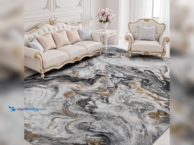 Lot 49-5463626 - 5x7 Area Rugs for Living Room, Modern Abstract Rug for Bedroom, Contemporary Machine Washable Rug, L...