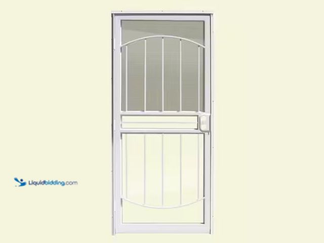Lot 49-1578231 - Unique Home Designs 36 in. x 80 in. Arbor White Recessed Mount All Season Security Door with Insect ...