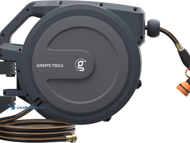 Lot 49-5408675 - Giraffe Tools AW30 1/2MB Retractable Garden Hose Reel 1/2" x 100 ft PRO Metal Bracket, Heavy Duty, A...