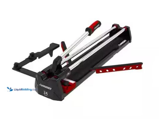Lot 49-1561415 - Husky 24 in. Tile Cutter with Tungsten Carbide Blade and Adjustable Gauge, Model # JHD600, Used.  Re...