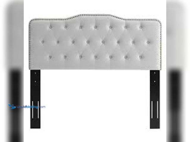 Lot 49-5483829 - MODWAY Sophia Light Gray Tufted Performance Velvet King/California King Headboard. Model # MOD-6411-...