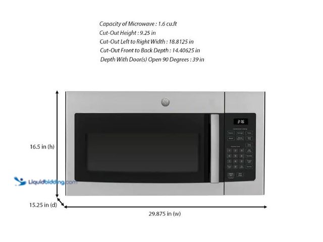 Lot 49-5430438 - GE 1.6 cu. ft. Over-the-Range Microwave in Stainless Steel (UNUSED) HARDWARE INCLUDED (TESTED-WORKS)
