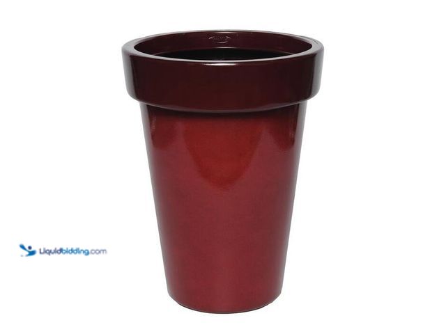 Lot 49-2024367 - Lot of (3)- 15.55 in. Ferndale 35 Qt. Sedona Red Resin Cone Planter (15.55 in. L x 15.55 in. W x 20....