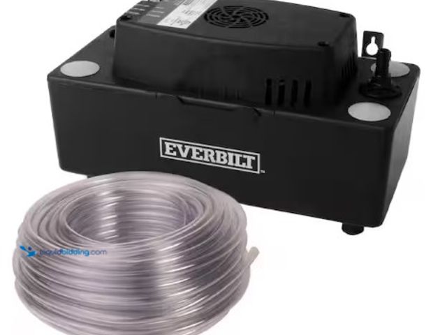 Lot 49-3618611 - Everbilt 120-Volt Condensate Pump w/ Hose, Model # EB-PUMP-T, Unused, Powers on.   Ref#BIN0702