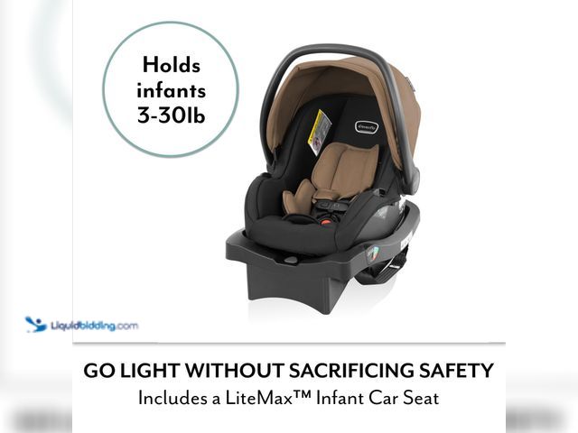 Lot 49-5553580 - Evenflo Otto+ Travel System w/LiteMax Infant Cat Seat Caramel Tan MODEL: B0G38HN71N CAR SEAT AND BAS...