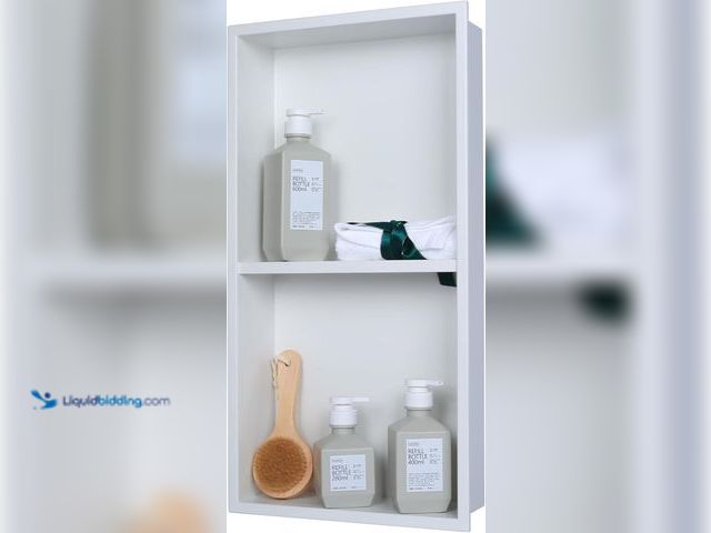Lot 49-5406909 - Recessed Wall Niche for Shower Room Storage,Double-Layer Shelves,Wall Insert Tile Ready,Stainless St...