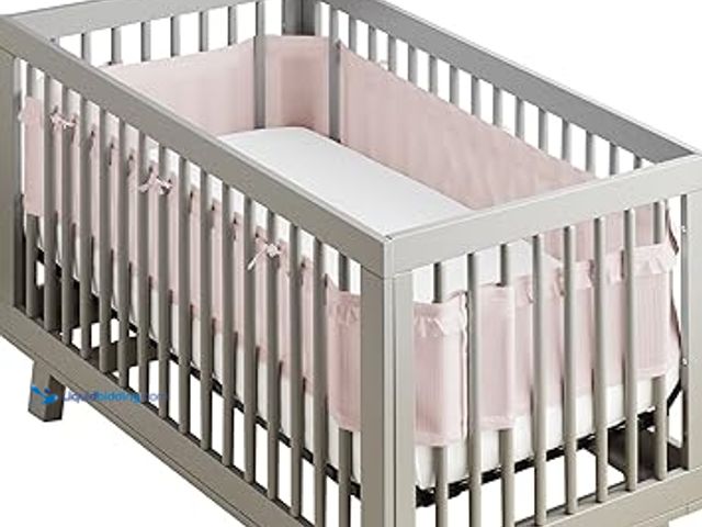 Lot 49-5407200 - Qty 2 - BreathableBaby Breathable Mesh Crib Liner – Deluxe Ruffle Collection – Blush – Fits Full-Siz...