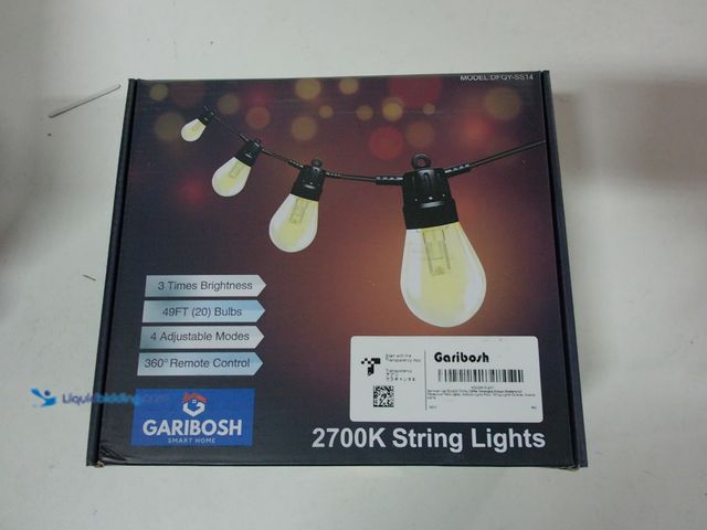 Lot 49-3481634 - Garibosh 2700k String Lights, 4 Adjustable Modes, 50FT, 360 Remote Control Model# DFQY-SS14, New, (4...