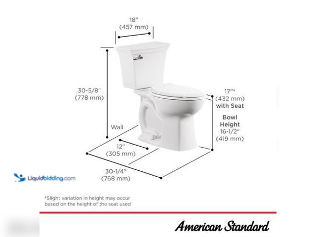 Lot 49-5554033 - American Standard Rumson 2-Piece 1.28 GPF Single Flush Elongated Toilet in White Seat is Included Mo...