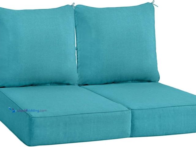 Lot 49-5408590 - Sundale Outdoor Olefin Deep Seat Cushion Set of 2, Patio Chair Cushion and Pillow, Water-Resistant S...