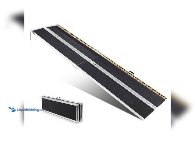 Lot 49-5447790 - VEVOR Portable Wheelchair Ramp 120 in. x 29 in. x 3 in. Non-Slip Aluminum Folding Threshold Ramp 800...