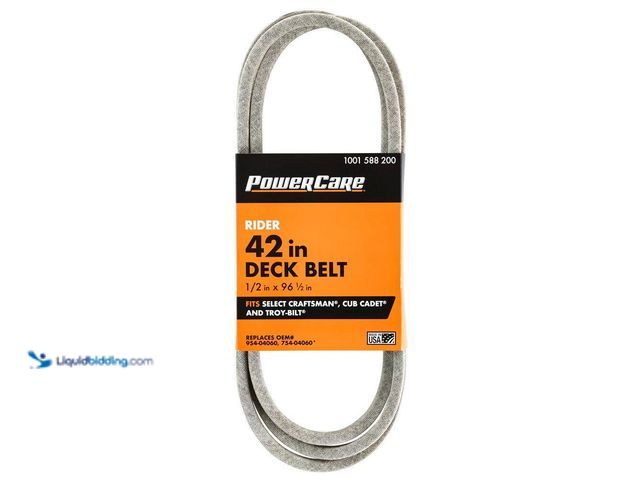 Lot 49-3565561 - Powercare
Drive Belt for 42 in. cut MTD, Cub Cadet and Troy-Bilt mowers, Replaces OEM Numbers 954-0...