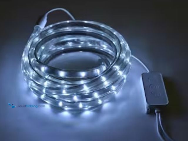 Lot 49-3631240 - EcoSmart 16.4 ft. RGB Color Changing Dimmable Linkable Plug-In LED Outdoor Rope Light with Remote Co...
