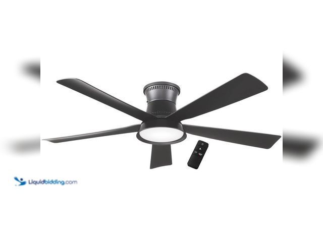 Lot 49-5409129 - Hampton Bay
Hawkspur 52 in. Indoor/Outdoor Matte Black Low Profile Ceiling Fan with Adjustable Whit...