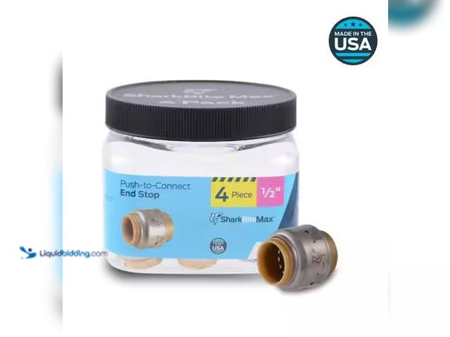 Lot 49-1575861 - SharkBite Max 3/4 in. Push-to-Connect Brass End Stop Fitting Pro Pack (2-Pack), Model # UR518J4, New...