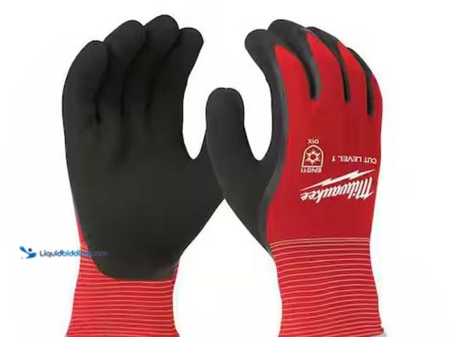 Lot 49-1568475 - Lot of (5) Milwaukee X-Large Red Latex Level 1 Cut Resistant Insulated Winter Dipped Work Gloves Mod...