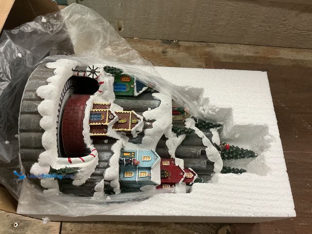 Lot 49-3531114 - Santa Hill Town Train Mountain LED Lights Christmas Village with Motion and Sound 10" x 10" x 17.5" ...