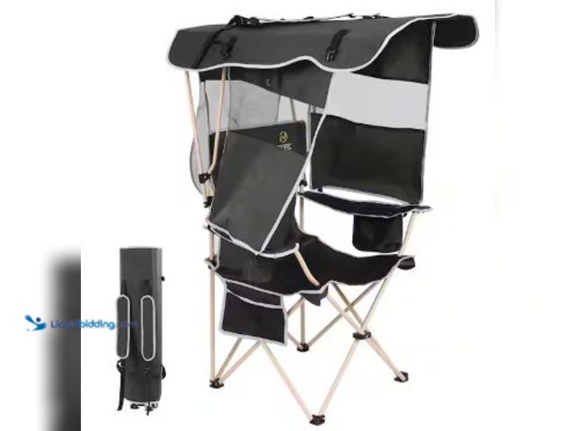 Lot 49-2022599 - MUKE Camping Chair with Canopy, Chair with Shades, Folding Chair with Canopy, Backpack Chair with Co...
