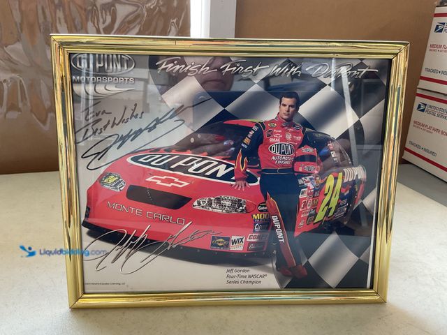 Lot 49-5515553 - Other AMAZING NASCAR LEGEND JEFF GORDON AUTOGRAPHED FRAMED PRINT #24 DUPONT READY TO HANG!