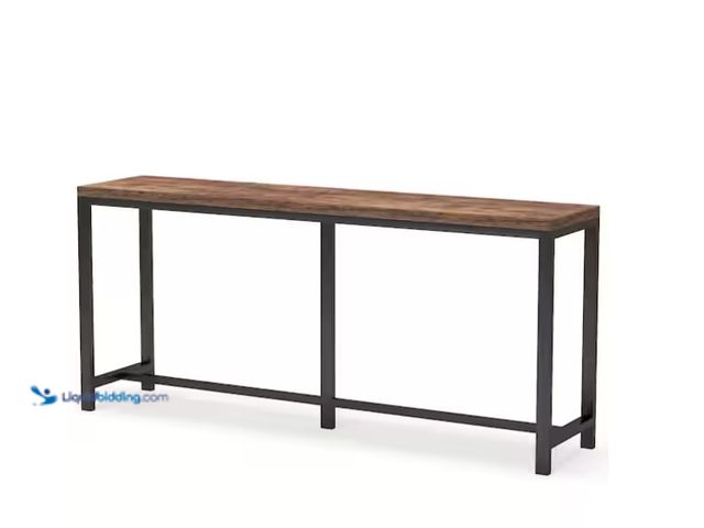 Lot 49-1566902 - Turrella 71 in. Rectangle Brown Wood Behind Sofa Entryway Hallway Couch Wall Industrial Simple Conso...