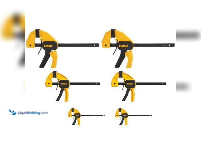 Lot 49-5452247 - DEWALT
Trigger Clamp Set (6-Piece). SKU # 1006023170 Item is unused and dirty.