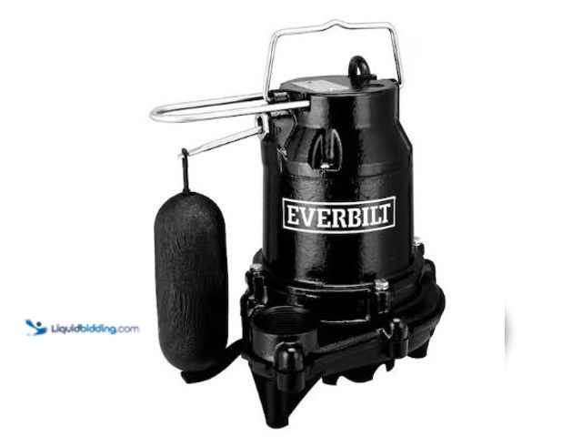 Lot 49-1625233 - Everbilt 1/3 HP Cast Iron Submersible Sump Pump, Model # HDS30, Unused.   Ref#HD0701